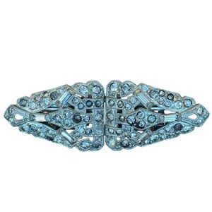 Coro Duette Pat Pend Rhodium Plated Versatile Convertible Dress Clips & Brooch